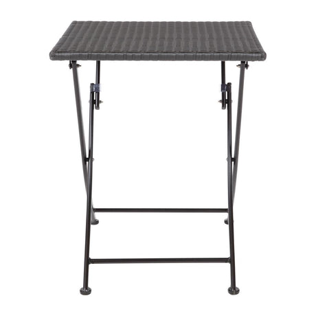 Bolero Square PE Wicker Folding Table Black 600mm (Single) JD Catering Equipment Solutions Ltd