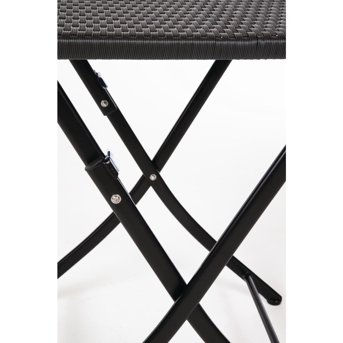 Bolero Square PE Wicker Folding Table Black 600mm (Single) JD Catering Equipment Solutions Ltd
