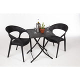 Bolero Square PE Wicker Folding Table Black 600mm (Single) JD Catering Equipment Solutions Ltd