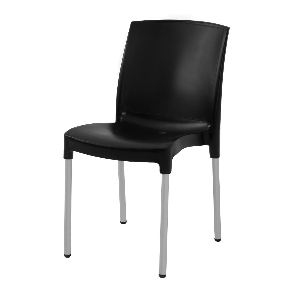 Bolero Stacking Bistro Side Chairs Black (Pack of 4) JD Catering Equipment Solutions Ltd