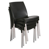 Bolero Stacking Bistro Side Chairs Black (Pack of 4) JD Catering Equipment Solutions Ltd