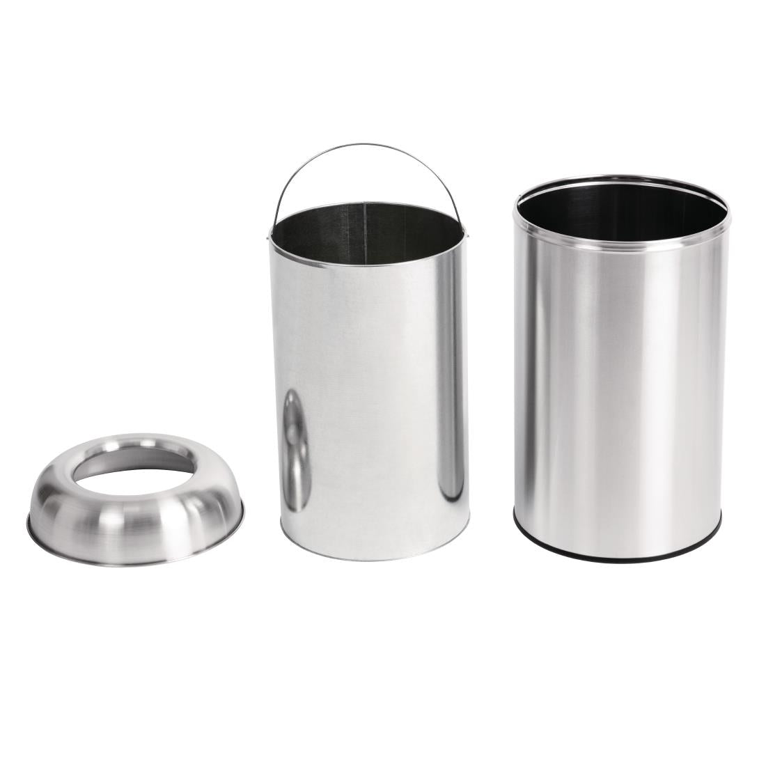 Bolero Stainless Steel Bullet Bin Silver 40Ltr JD Catering Equipment Solutions Ltd