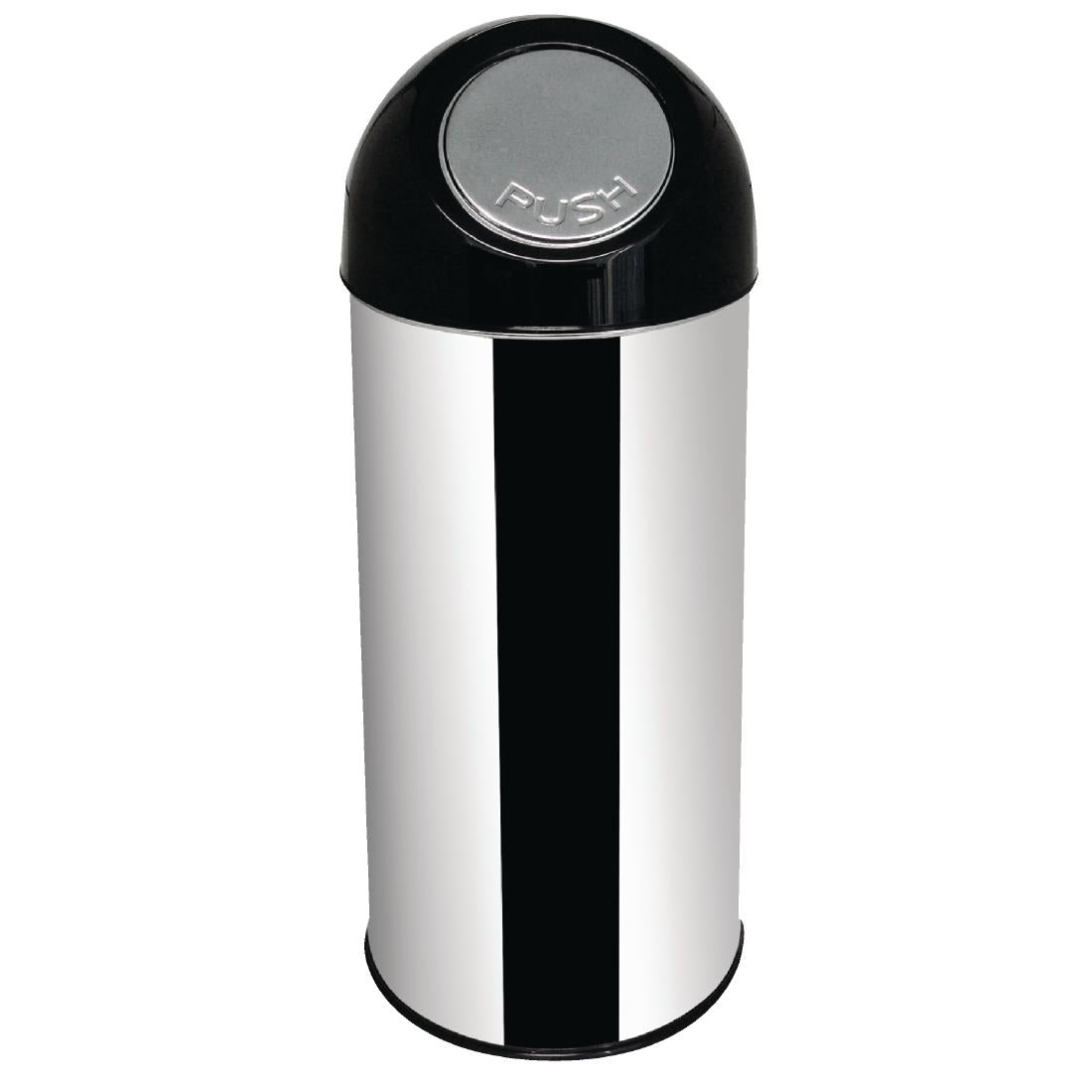 Bolero Stainless Steel Push Top Bullet Bin Silver 40Ltr JD Catering Equipment Solutions Ltd