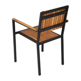 Bolero Steel & Acacia ArmChair (Pack 4) JD Catering Equipment Solutions Ltd