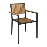 Bolero Steel & Acacia ArmChair (Pack 4) JD Catering Equipment Solutions Ltd