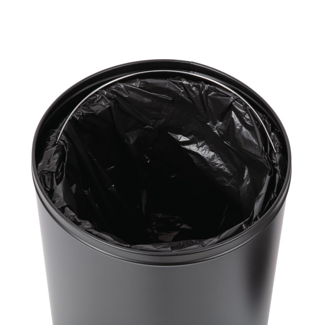 Bolero Steel Open Lid Bullet Bin Black 40Ltr JD Catering Equipment Solutions Ltd