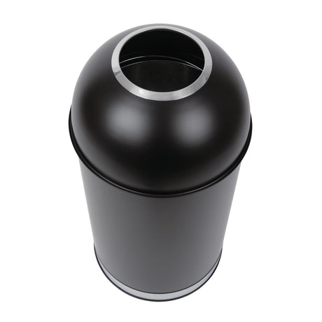 Bolero Steel Open Lid Bullet Bin Black 40Ltr JD Catering Equipment Solutions Ltd