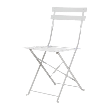 Bolero Steel Pavement StyleFolding Chairs Grey (Pack of 2) JD Catering Equipment Solutions Ltd