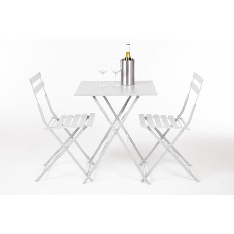 Bolero Steel Pavement StyleFolding Chairs Grey (Pack of 2) JD Catering Equipment Solutions Ltd