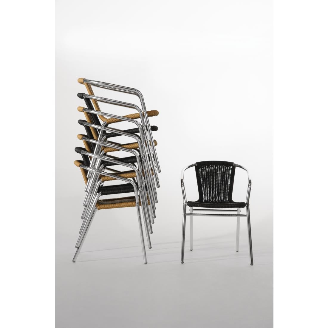 Bolero Wicker Chair with Aluminium Frame (Pack 4) JD Catering Equipment Solutions Ltd