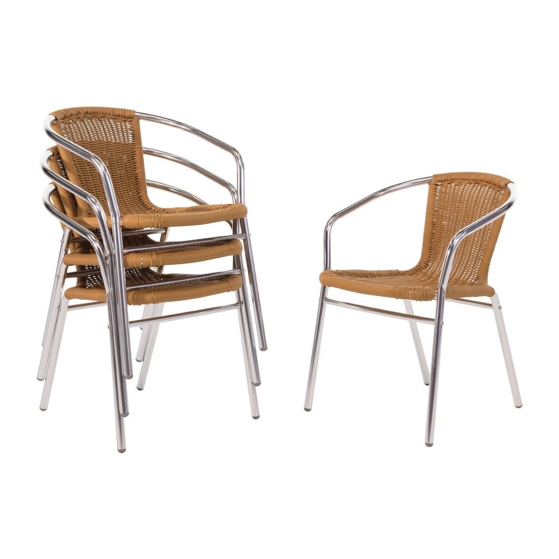 Bolero Wicker Chair with Aluminium Frame (Pack 4) JD Catering Equipment Solutions Ltd