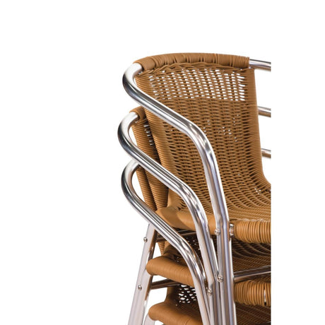 Bolero Wicker Chair with Aluminium Frame (Pack 4) JD Catering Equipment Solutions Ltd