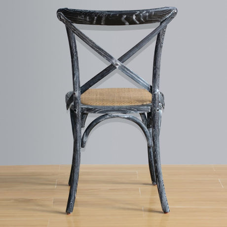 Bolero Wooden Dining Chair with Cross Backrest Black Wash Finish (Box 2) JD Catering Equipment Solutions Ltd