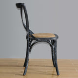 Bolero Wooden Dining Chair with Cross Backrest Black Wash Finish (Box 2) JD Catering Equipment Solutions Ltd