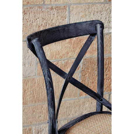 Bolero Wooden Dining Chair with Cross Backrest Black Wash Finish (Box 2) JD Catering Equipment Solutions Ltd