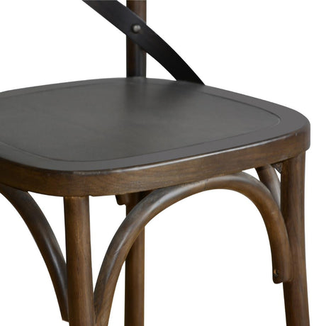 Bolero Wooden Dining Chair with Metal Cross Backrest (Walnut Finish) (Pa JD Catering Equipment Solutions Ltd