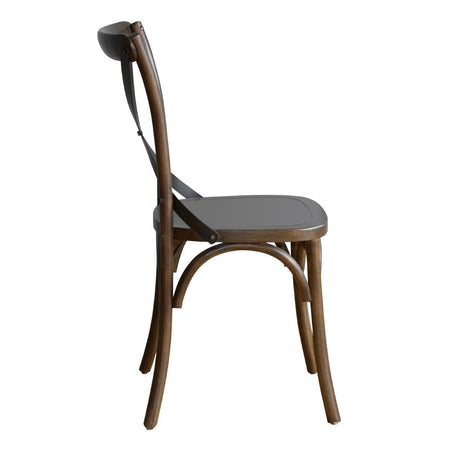 Bolero Wooden Dining Chair with Metal Cross Backrest (Walnut Finish) (Pa JD Catering Equipment Solutions Ltd