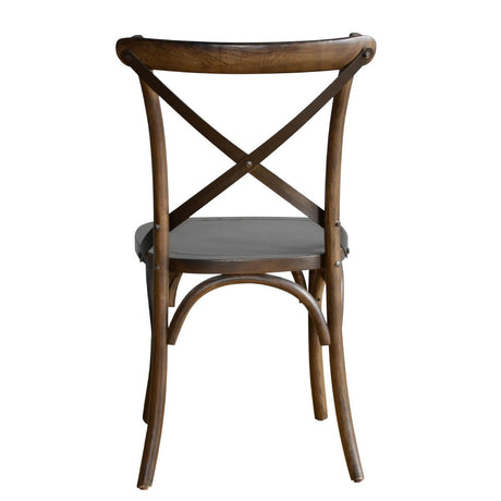 Bolero Wooden Dining Chair with Metal Cross Backrest (Walnut Finish) (Pa JD Catering Equipment Solutions Ltd