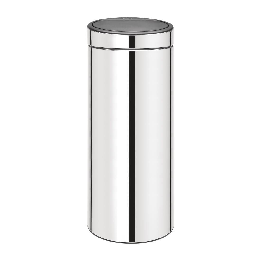 Brabantia Stainless Steel Touch Top Bullet Bin Silver 30Ltr JD Catering Equipment Solutions Ltd