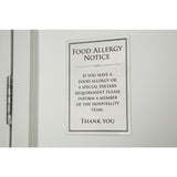 Brushed Steel Food allergy sign A5 JD Catering Equipment Solutions Ltd