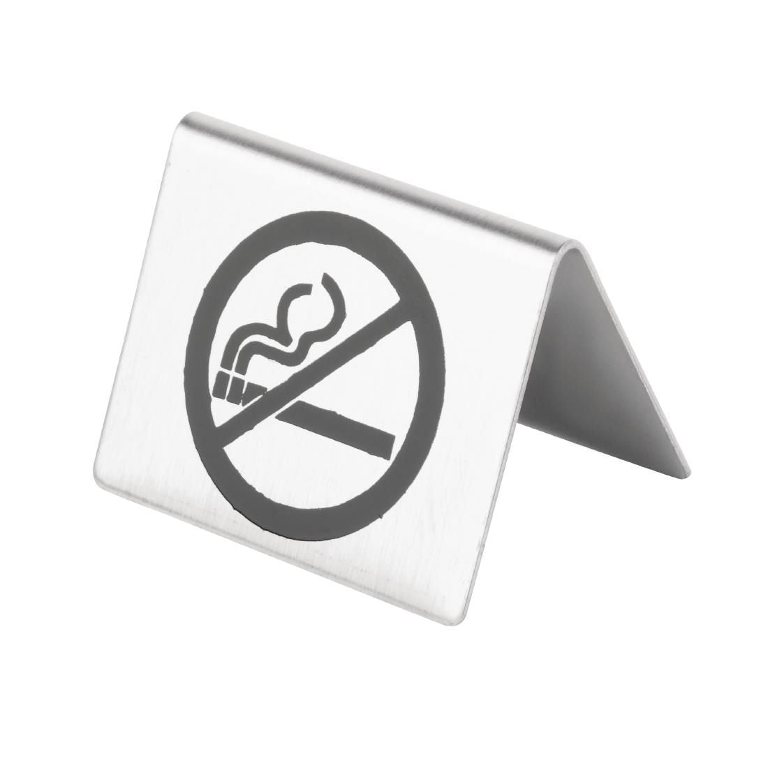 Brushed Steel No Smoking Table Sign JD Catering Equipment Solutions Ltd