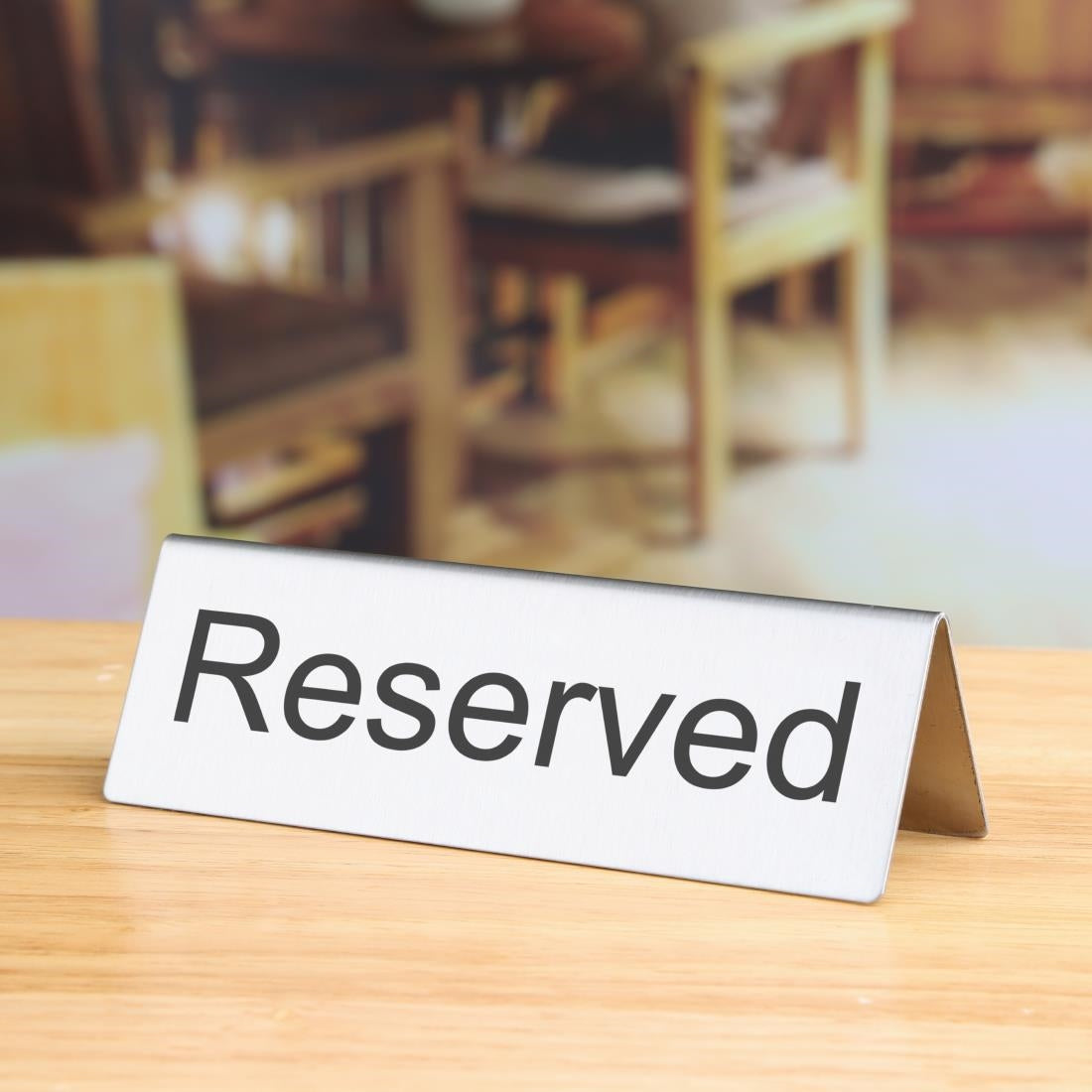 Brushed Steel Reserved Table Sign (Pack of 10) JD Catering Equipment Solutions Ltd