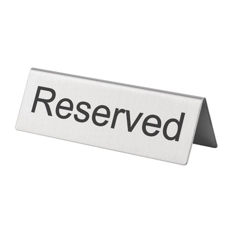 Brushed Steel Reserved Table Sign (Pack of 10) JD Catering Equipment Solutions Ltd