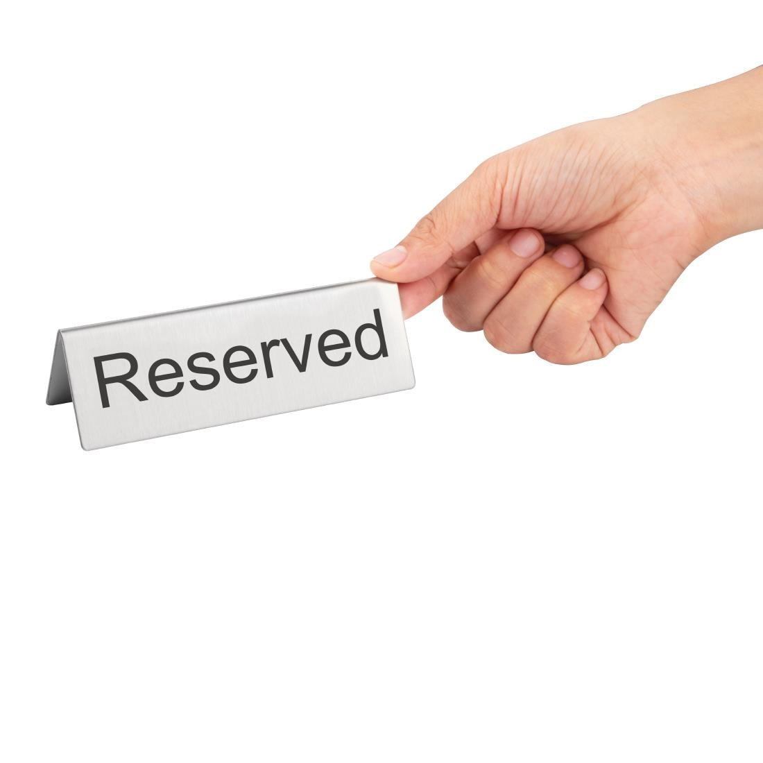 Brushed Steel Reserved Table Sign (Pack of 10) JD Catering Equipment Solutions Ltd