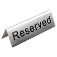 Brushed Steel Reserved Table Sign (Pack of 10) JD Catering Equipment Solutions Ltd