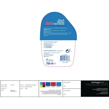 Bryta Glass and Stainless Steel Cleaner Ready To Use 750ml JD Catering Equipment Solutions Ltd