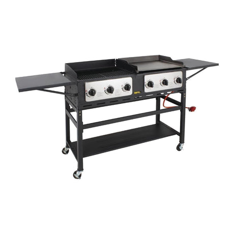 Buffalo 6 Burner Combi BBQ Grill and Griddle CP240 JD Catering Equipment Solutions Ltd