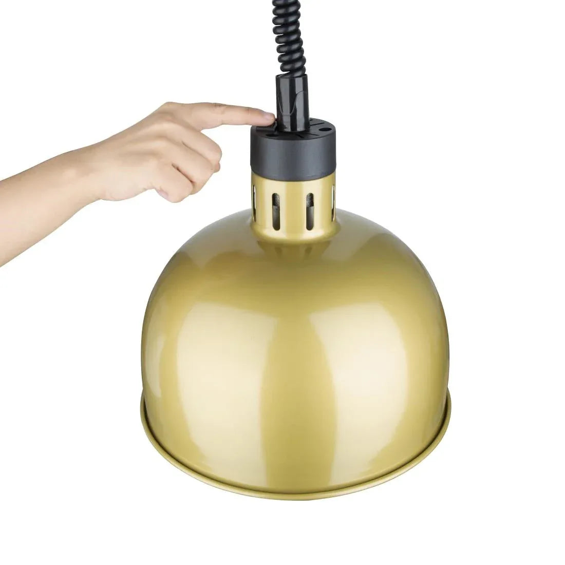 DY462 Buffalo Retractable Dome Heat Shade Pale Gold Finish - JD Catering Equipment Solutions Ltd