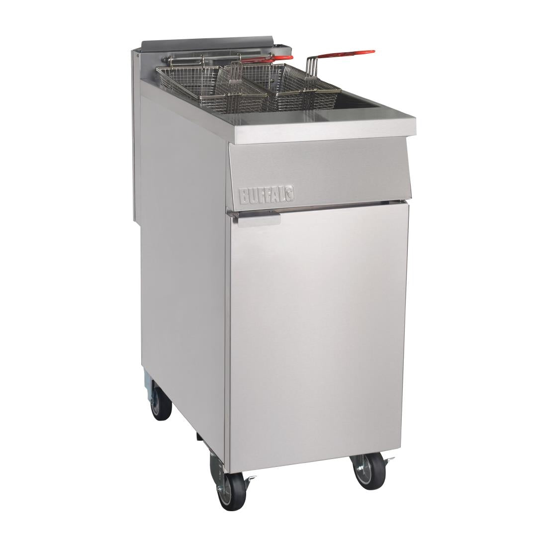 Buffalo Single Tank Twin Basket Freestanding Gas Fryer DC319-N JD Catering Equipment Solutions Ltd