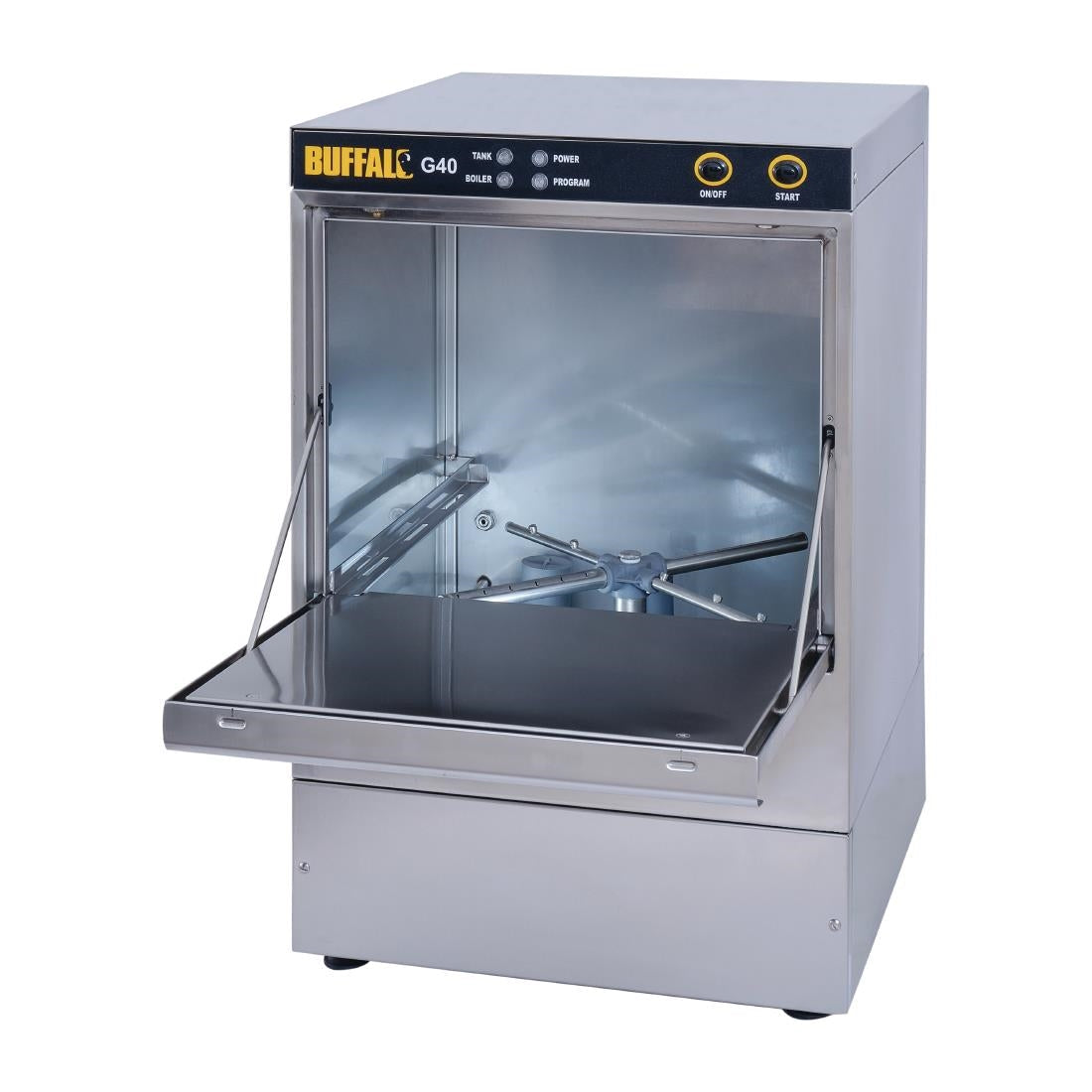 Buffalo Undercounter Glasswasher with Drain Pump 400x400mm Baskets DW467 JD Catering Equipment Solutions Ltd
