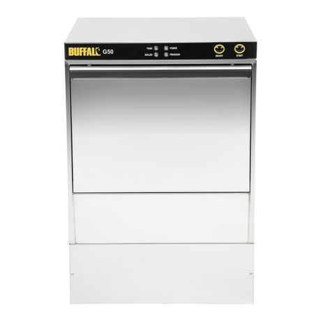 Buffalo Undercounter Glasswasher with Drain Pump 500x500mm Baskets DW468 JD Catering Equipment Solutions Ltd