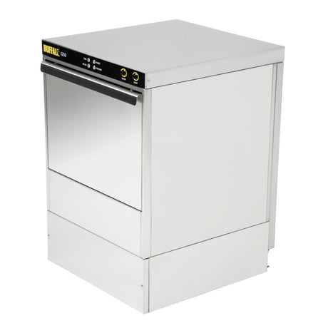 Buffalo Undercounter Glasswasher with Drain Pump 500x500mm Baskets DW468 JD Catering Equipment Solutions Ltd