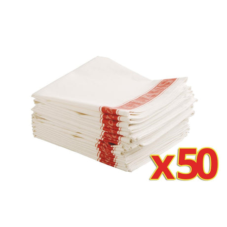 Bulk Buy Glass Cloths (E910) (Pack of 50) JD Catering Equipment Solutions Ltd