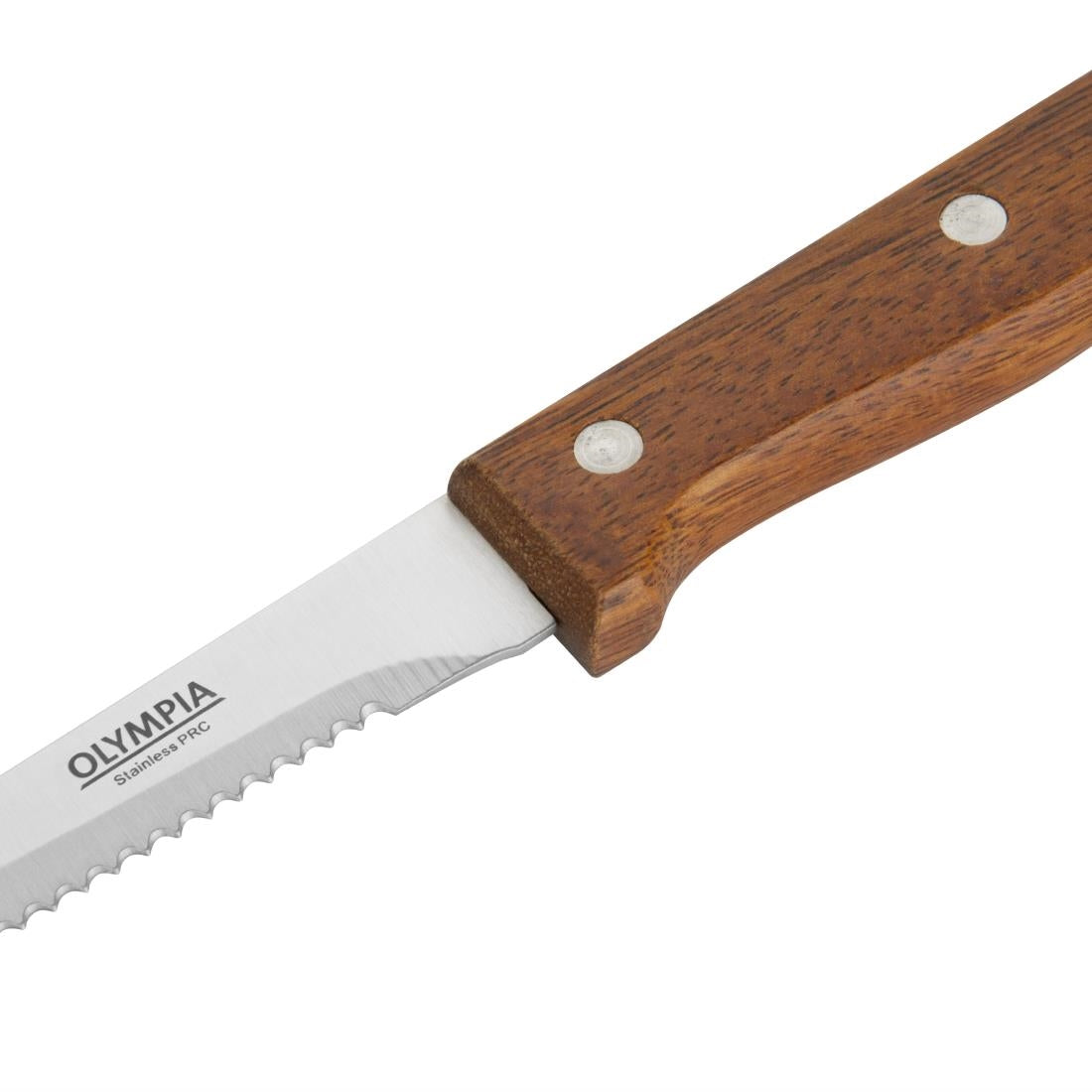 C136 Olympia Steak Knives Wooden Handle (Pack of 12) JD Catering Equipment Solutions Ltd