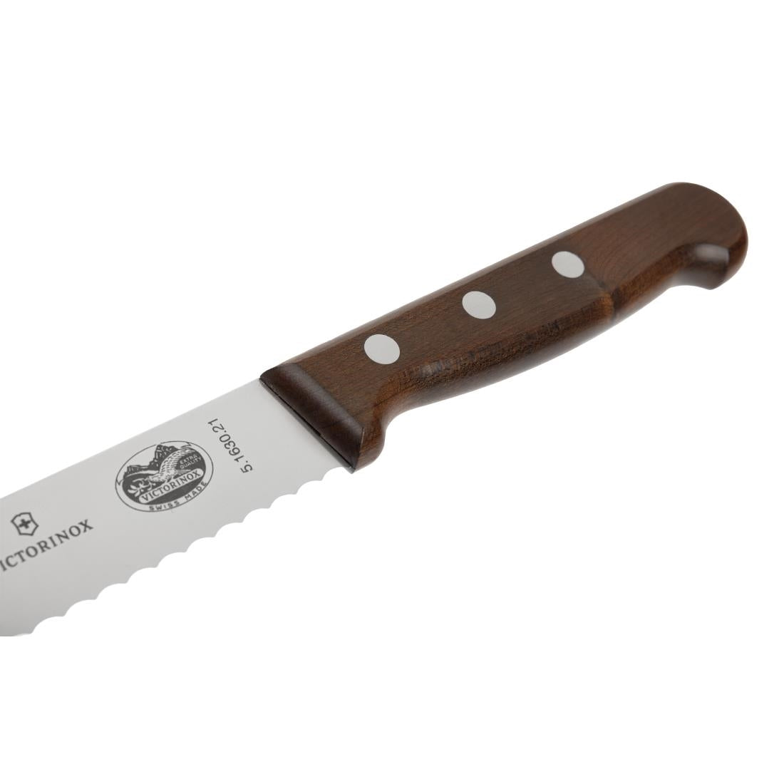C648 Victorinox Wooden Handled Serrated Bread Knife 21.5cm JD Catering Equipment Solutions Ltd