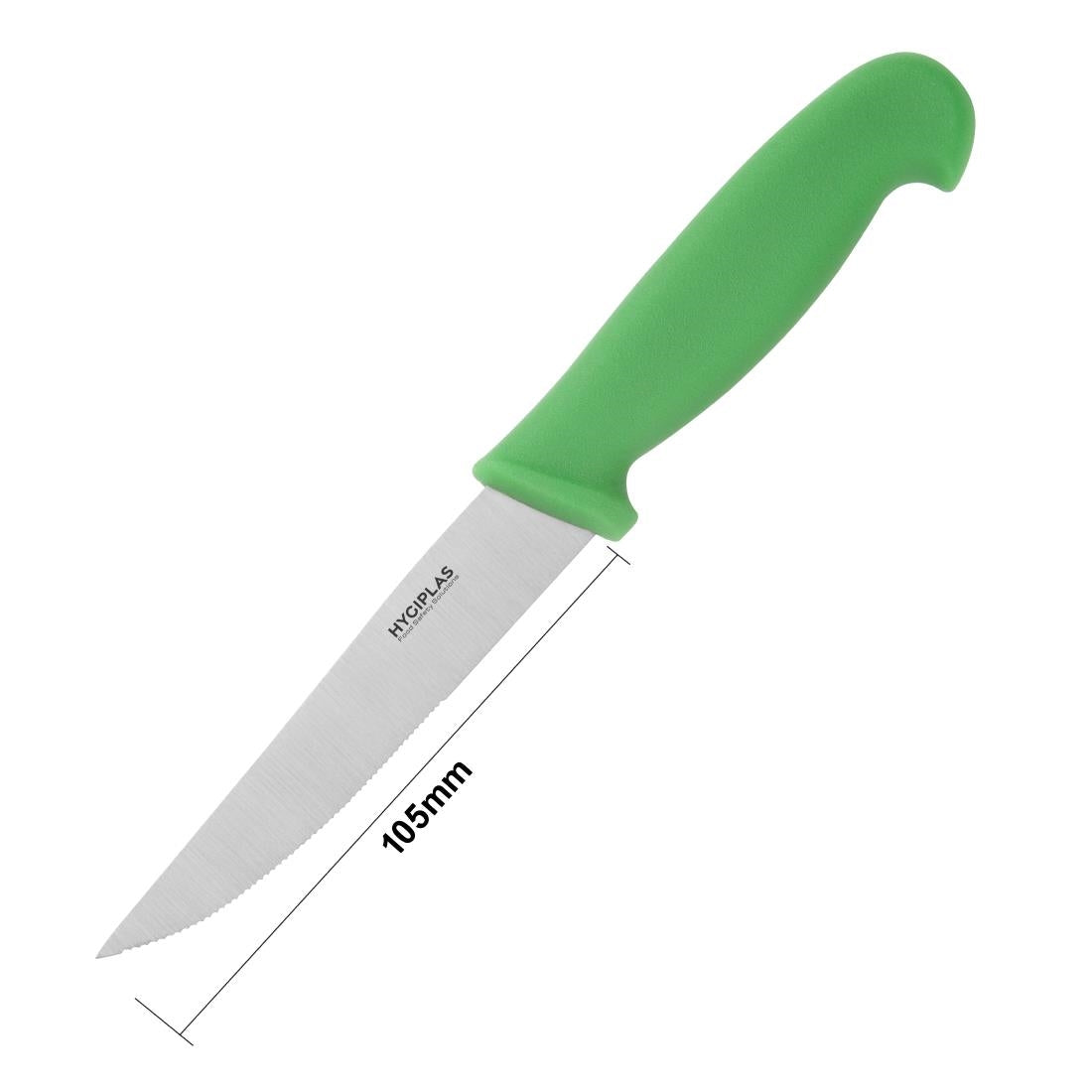 C862 Hygiplas Serrated Vegetable Knife Green 10cm JD Catering Equipment Solutions Ltd