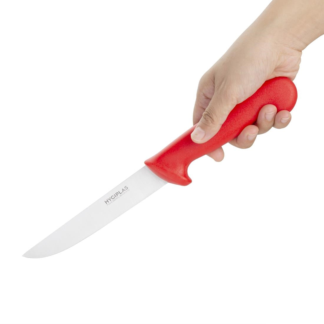 C890 Hygiplas Stiff Blade Boning Knife Red 15cm JD Catering Equipment Solutions Ltd