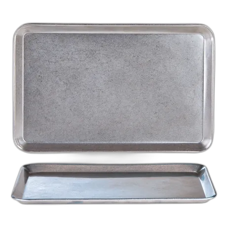 Pack Size 12 - DPS Tableware  Antique Steel Rectangular Tray 30cm x 21cm - CB0092