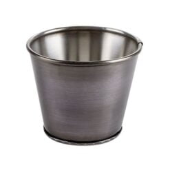 Pack Size 6 - Vintage Steel Sides Bucket Antique Silver 11cm - CB66556