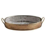 Pack Size 6 - Vintage Steel Serving Tray Antique Brass 31cm - CB66558 - JD Catering Equipments Ltd