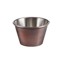 Pack Size 6 - Vintage Steel Sauce/Dip Pot Antique Copper 2.5oz - CB66663