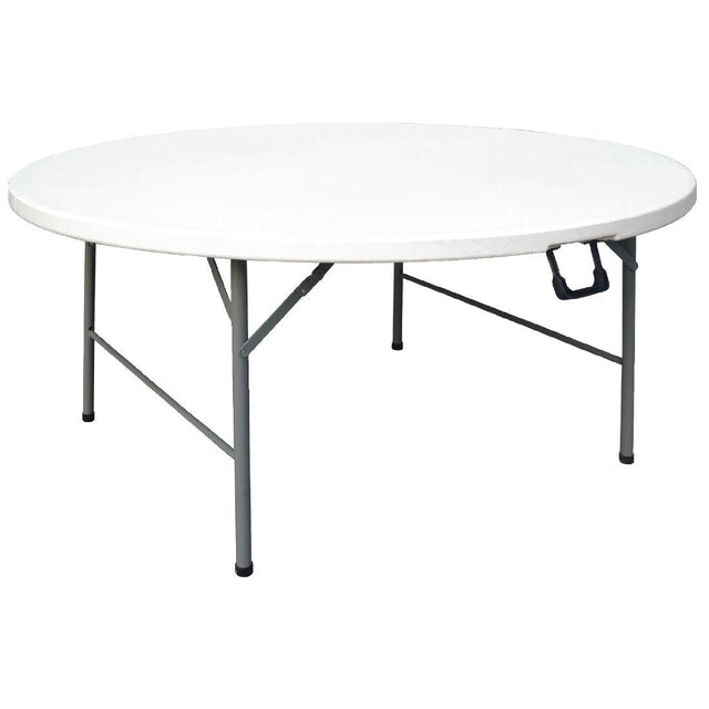 CC506 Bolero Round Centre Folding Table White 5ft (Single) JD Catering Equipment Solutions Ltd