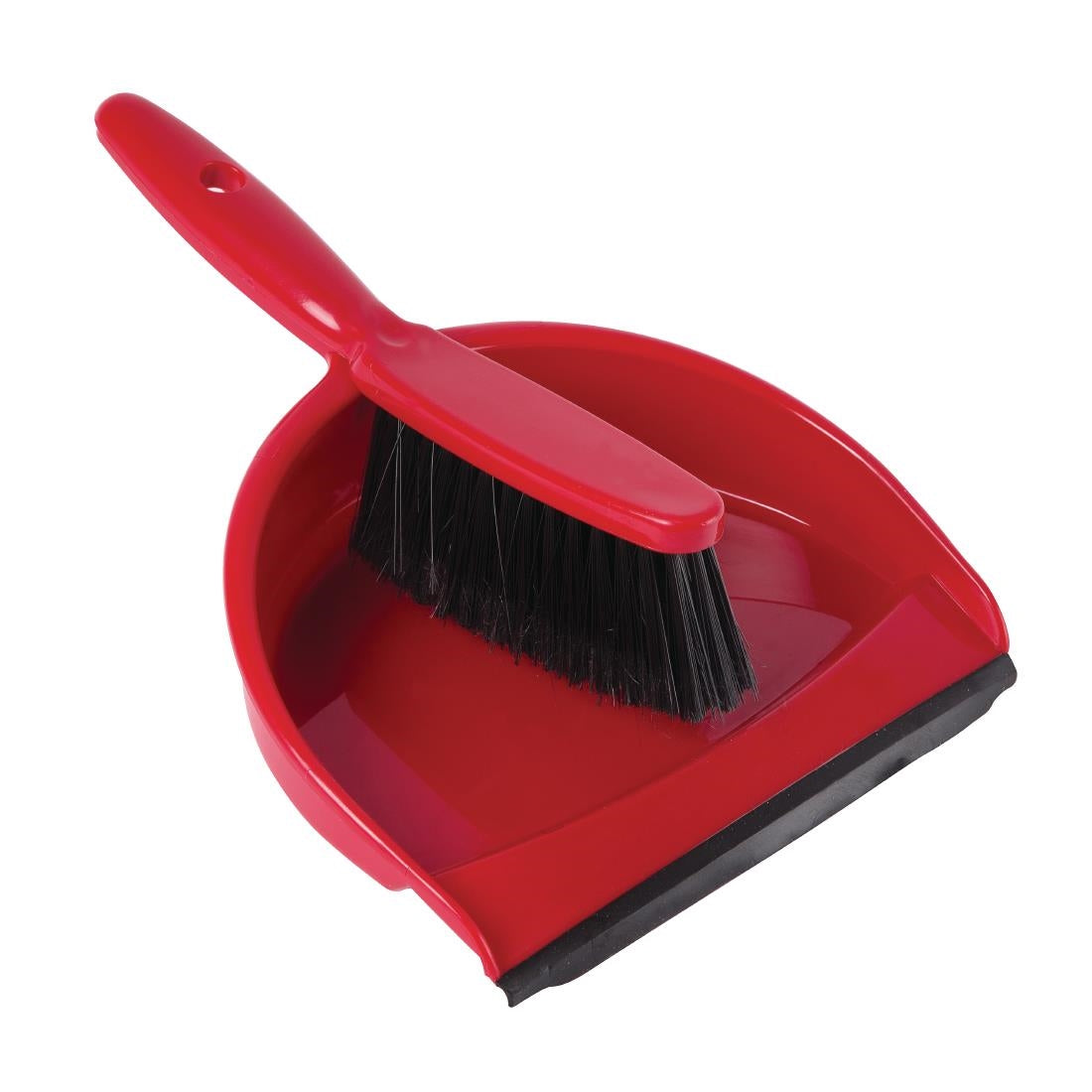 CC931 Jantex Soft Dustpan and Brush Set Red JD Catering Equipment Solutions Ltd