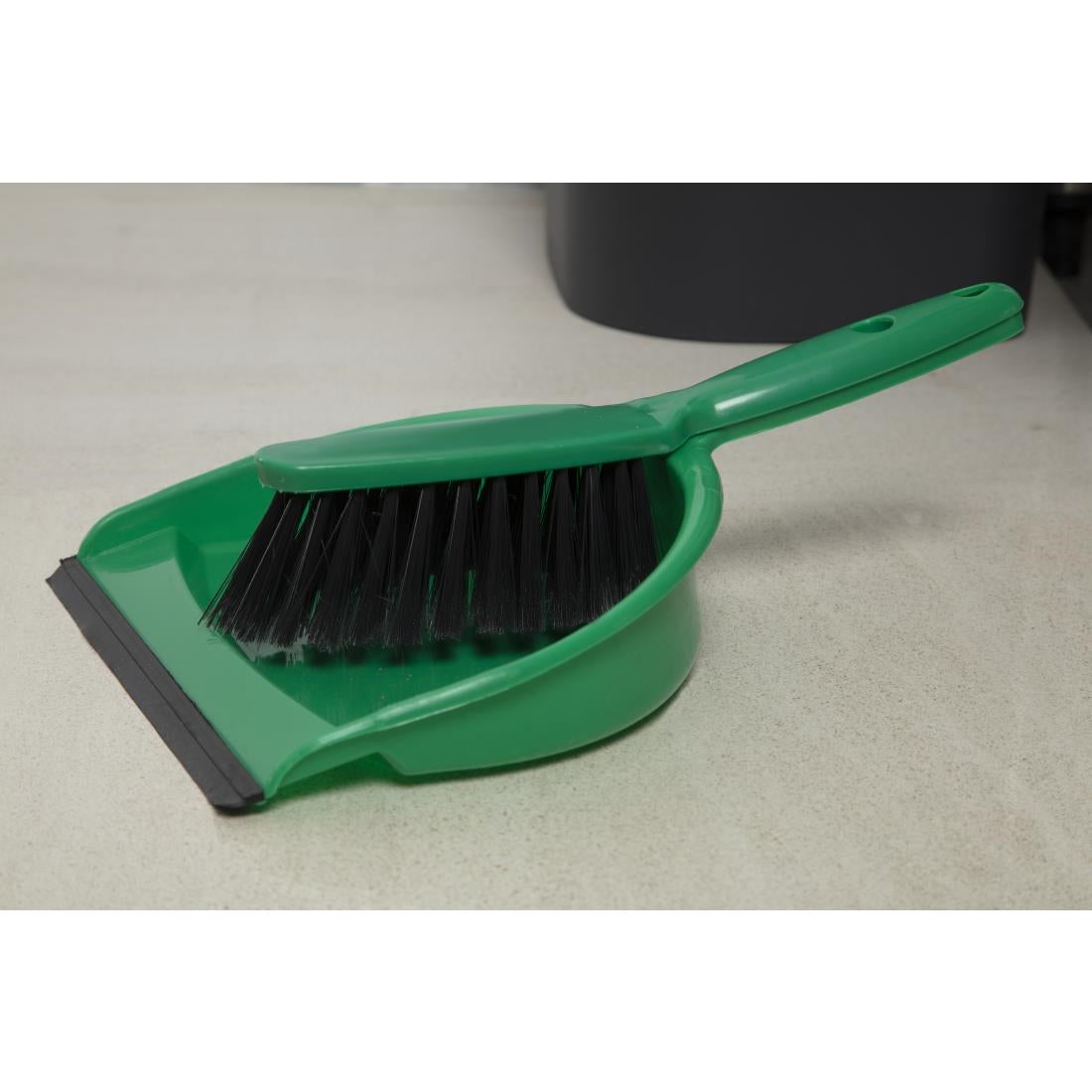 CC933 Jantex Soft Dustpan and Brush Set Green JD Catering Equipment Solutions Ltd