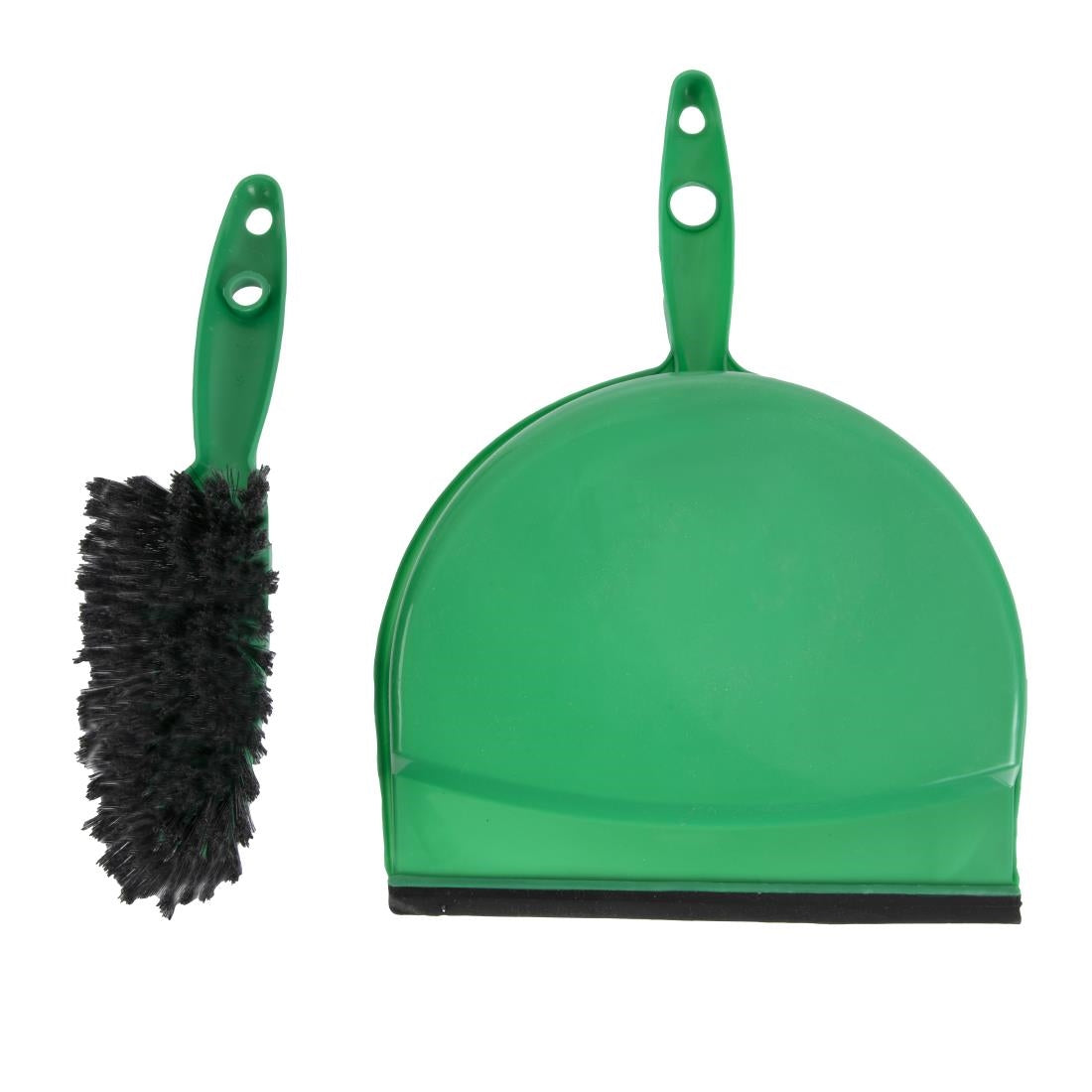 CC933 Jantex Soft Dustpan and Brush Set Green JD Catering Equipment Solutions Ltd