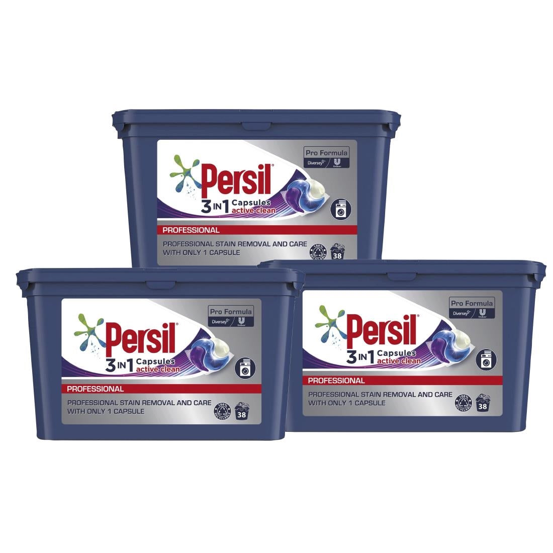 CD722 Persil Pro-Formula 3in1 Active Clean Laundry Capsules (Pack of 3x38) JD Catering Equipment Solutions Ltd